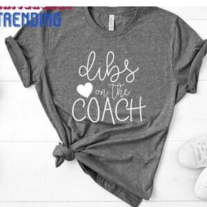 Football Dibs On The Coach Parent Gift Wife Ball Graphic Fan Unisex T-Shirt